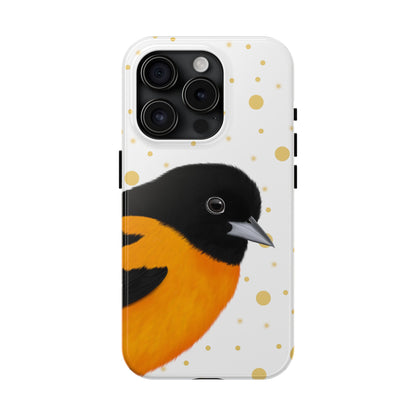 Baltimore Oriole Bird Art Tough Phone Case White