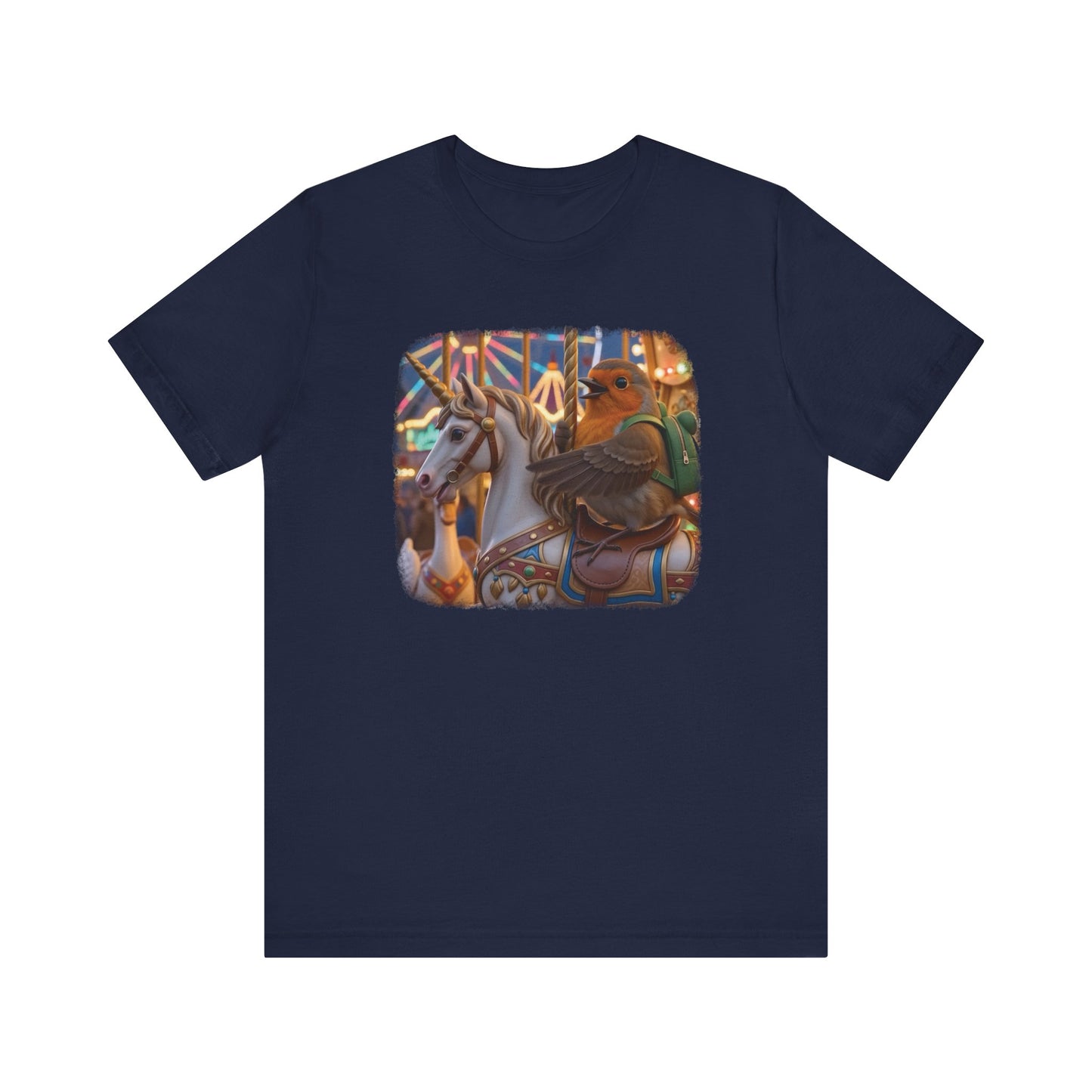 Robin Rosi Unicorn Carousel Premium T-Shirt for Bird Lovers