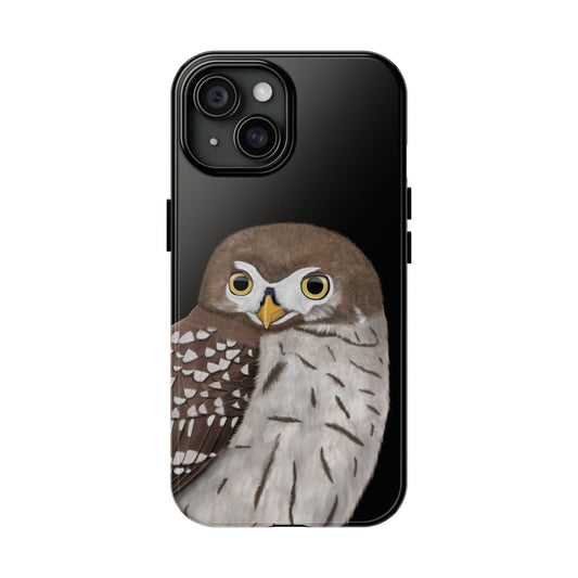 Owl Bird Art Tough Phone Case Black