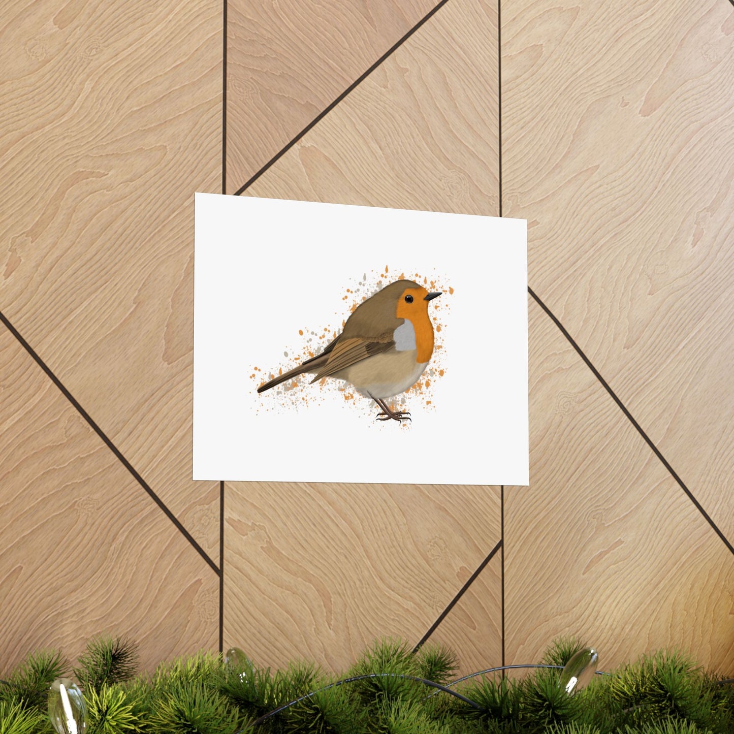 European Robin Bird Artwork Matte Poster