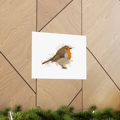 European Robin Bird Artwork Matte Poster