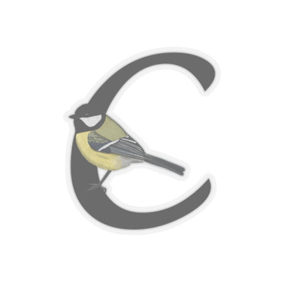 Chickadee Letter C Bird Kiss-Cut Sticker