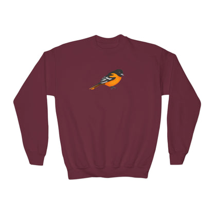 Baltimore Oriole Bird Birdwatching Youth Crewneck Sweatshirt