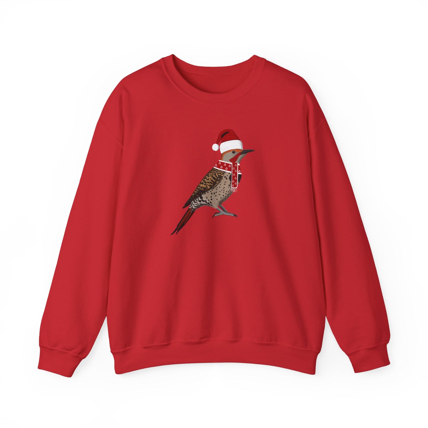 Northern Flicker with Christmas Hat Bird Birdwatcher Sweatshirt