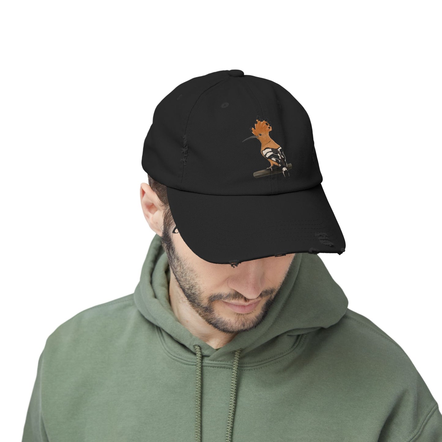 Hoopoe Bird Art Distressed Cap