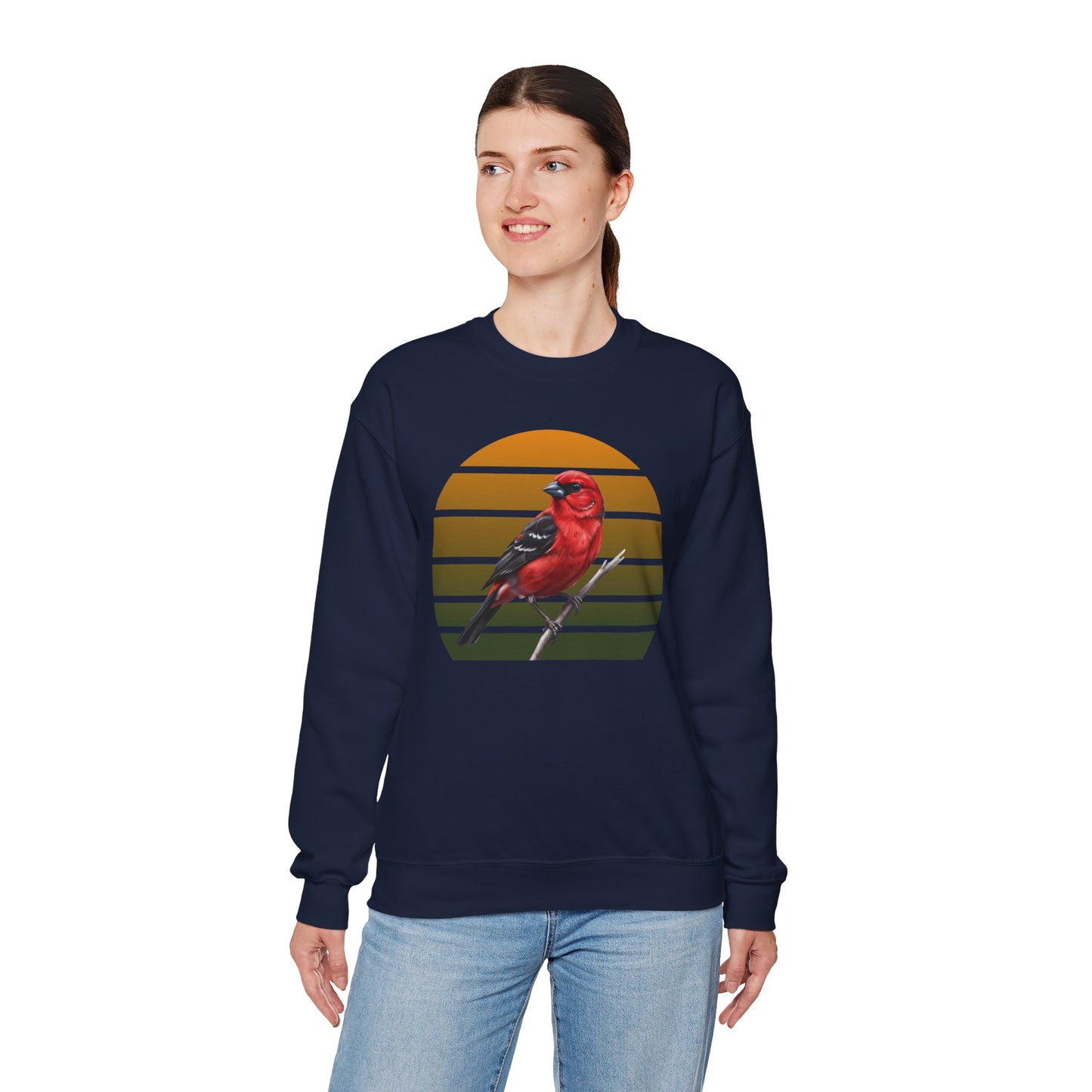 Scarlet Tanager Sweatshirt | Bird Watcher Crewneck | Unisex Songbird Gift for Bird Lovers