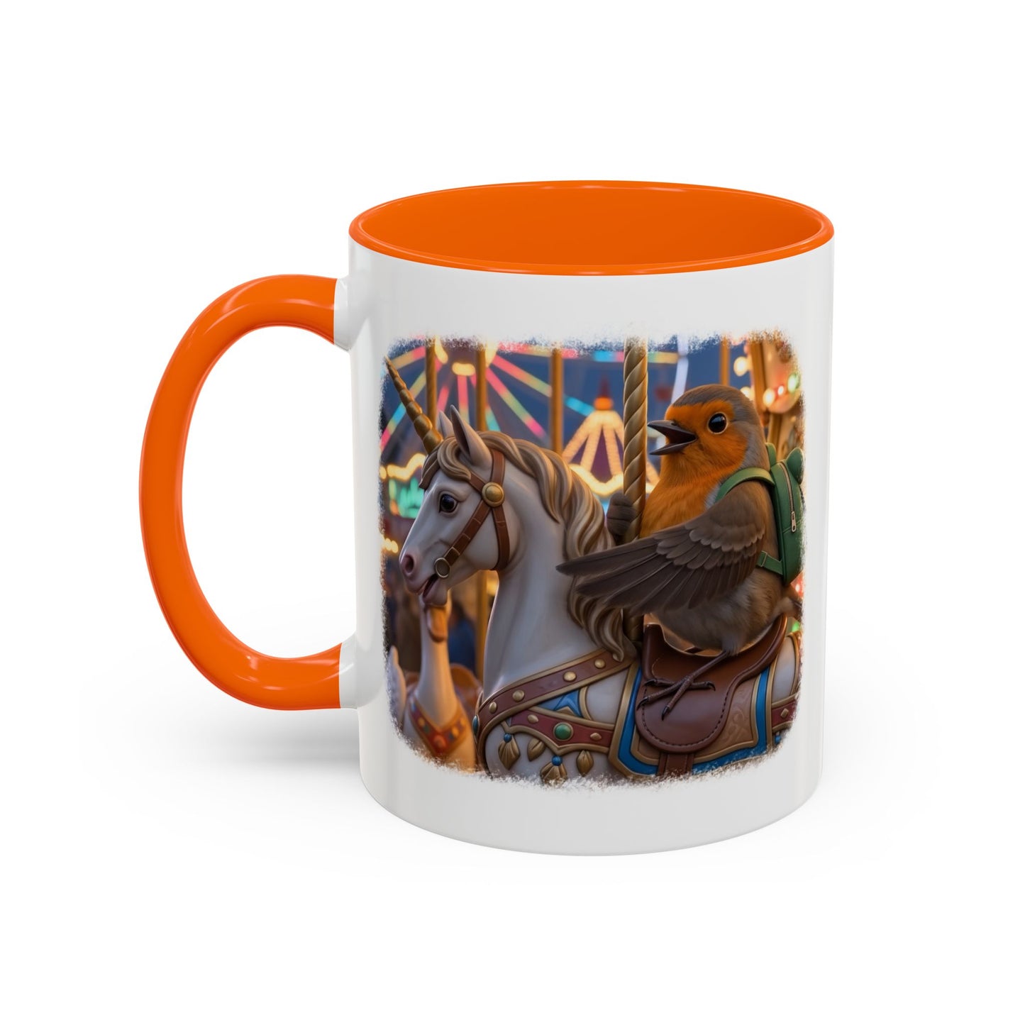 Robin Rosi Unicorn Carousel Premium Mug for Bird Lovers