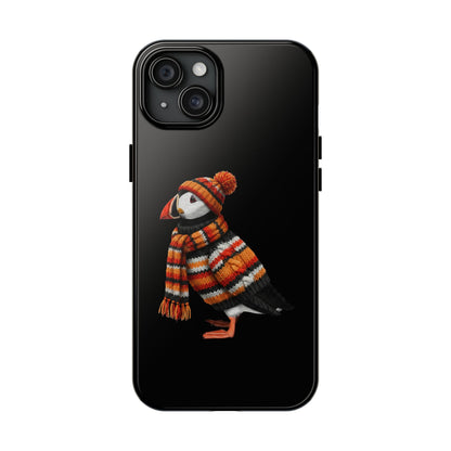 鳥のアートが描かれたパフィンの二層式iPhoneケース – 鳥類学者や鳥愛好家へのプレゼントに最適