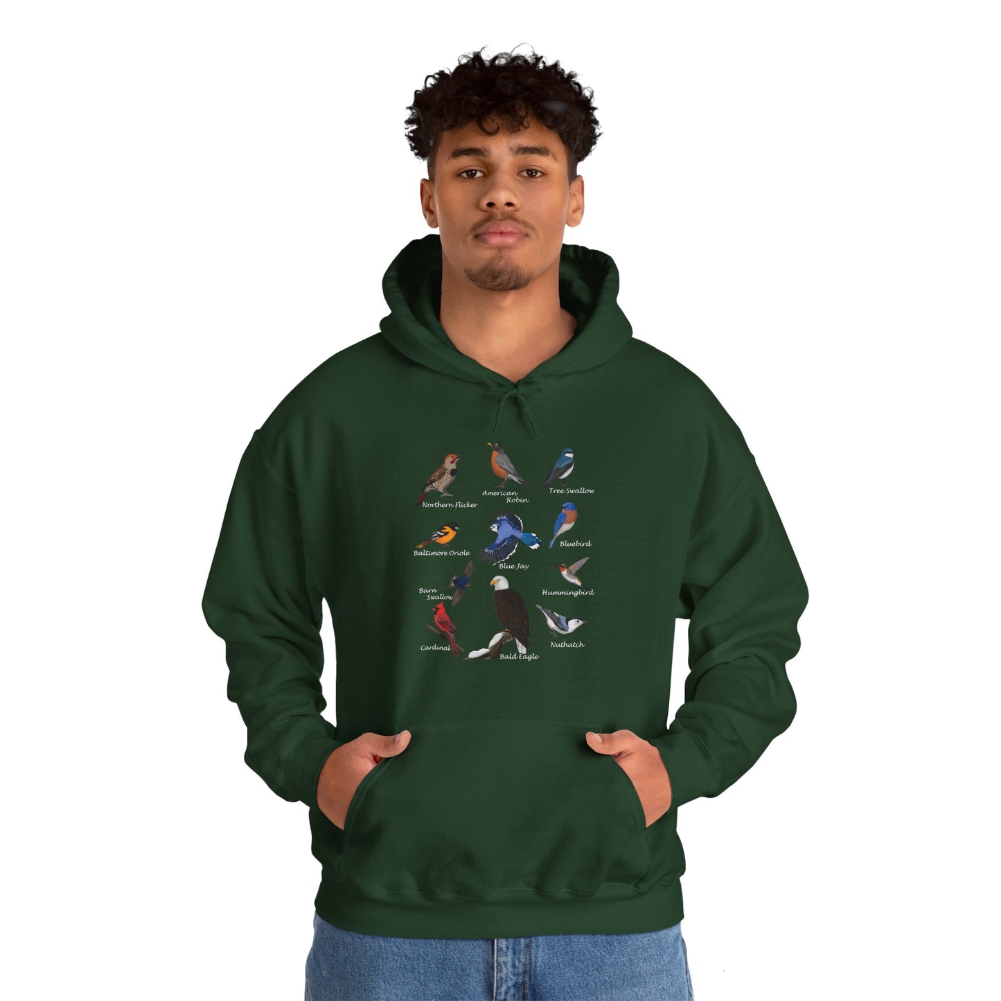 Blue Jay Cardinal Hummingbird Bald Eagle Robin Bird Hoodie