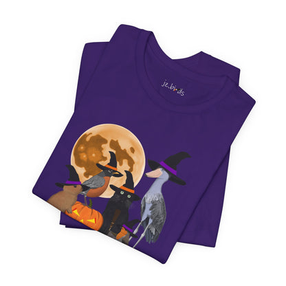 Robin Shoebill with Cat and Bunny Halloween Bird T-Shirt