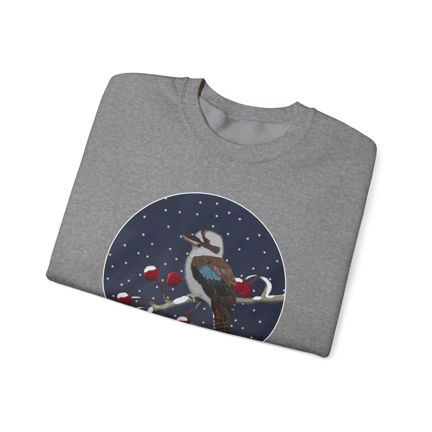 Kookaburra on a Winter Branch Birdwatcher Christmas Bird Sweatshirt