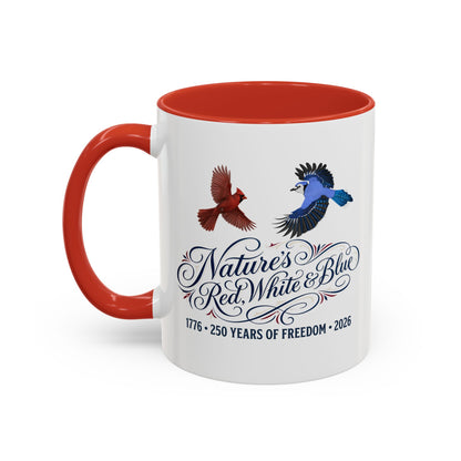 Cardinal & Blue Jay America 250 Mug | Red, White & Blue Ceramic Cup