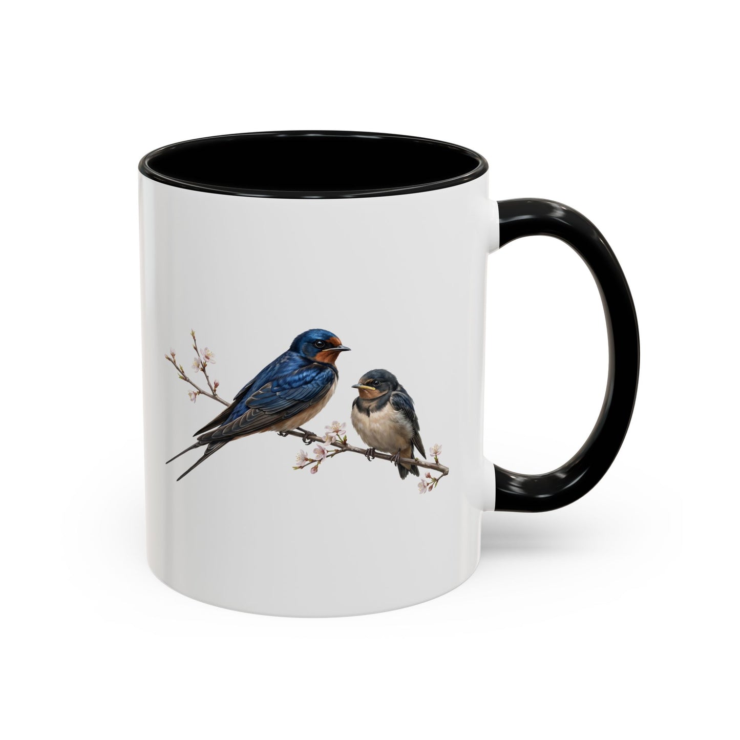 Barn Swallow & Fledgling Two-Tone Mug | Spring Bird Lover Gift