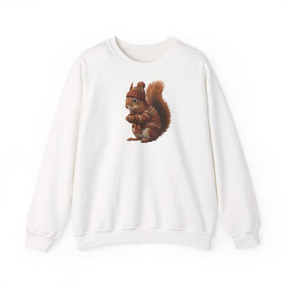 Eichhörnchen in Strick Weihnachts-Sweatshirt | Unisex Tiermotiv Sweater für Tierfreunde & Tierbeobachter