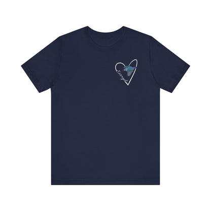 Eisvogel Vogel T-Shirt mit Herz für Vogelfreunde