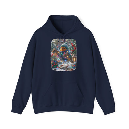 Premium Hoodie Rosi Rotkehlchen und die Lichterkette im Garten