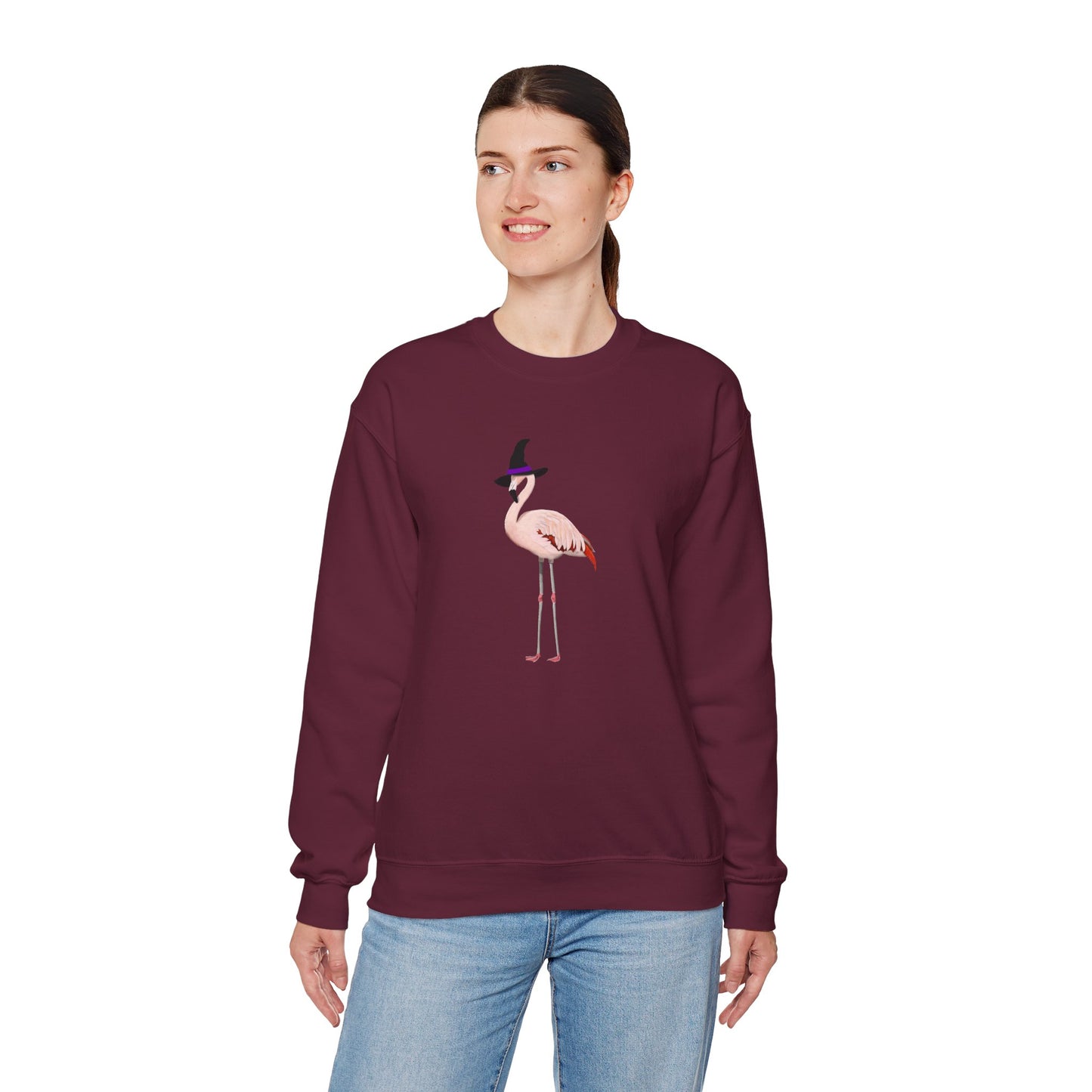 Flamingo Halloween Birds Witch Birdwatcher Sweatshirt