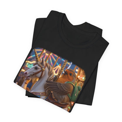 Robin Rosi Unicorn Carousel Premium T-Shirt for Bird Lovers
