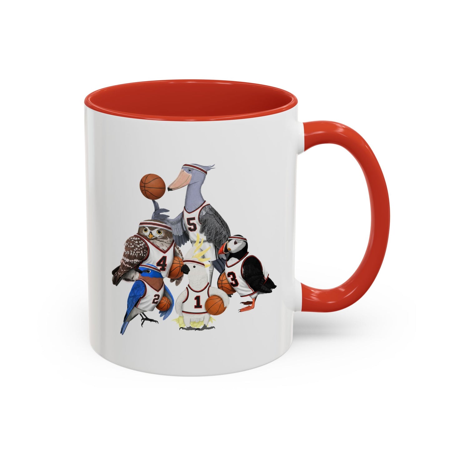 Funny Basketball Ceramic Bird Coffee Mug – Custom Gift for Bird Watchers
