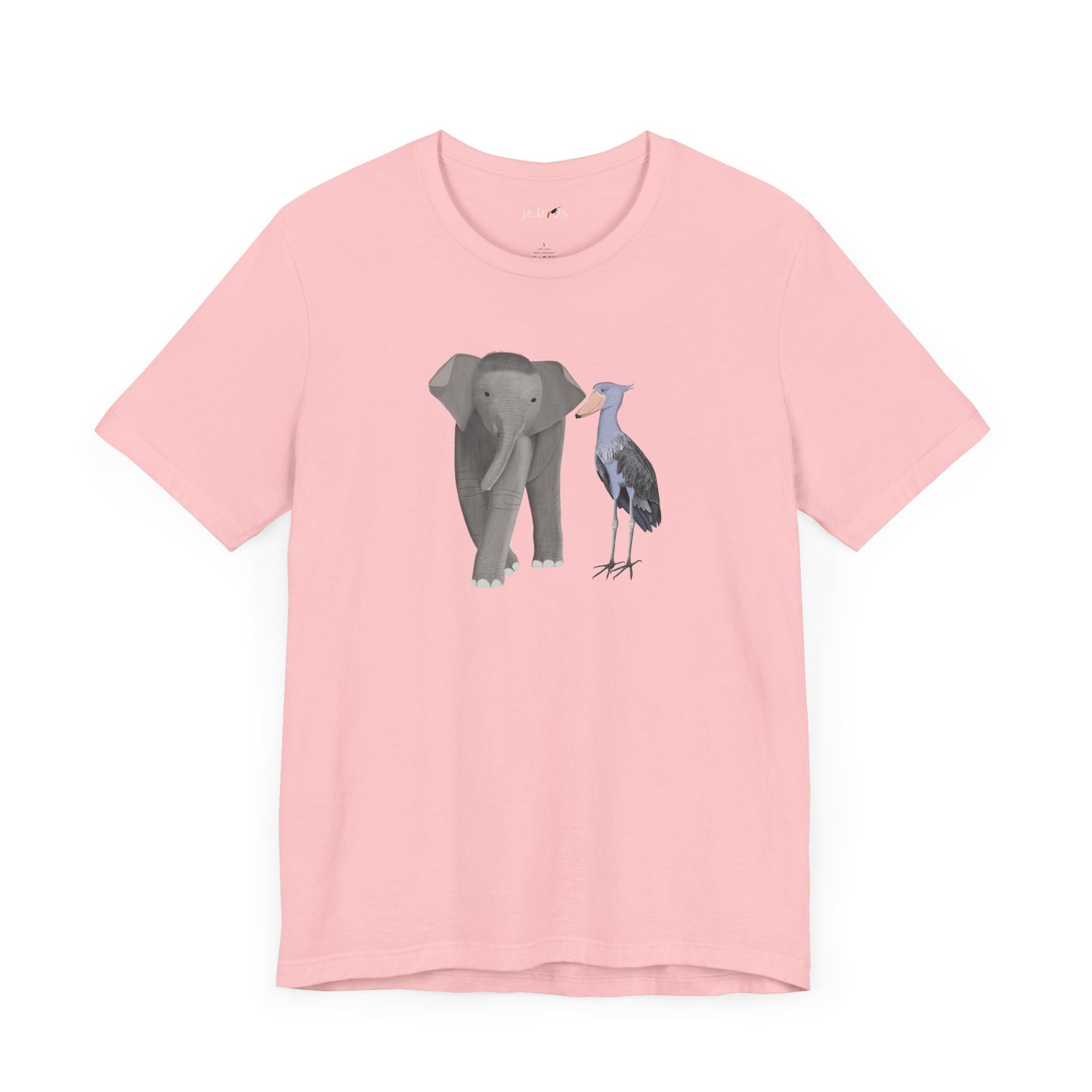 Elephant with Shoebill Bird Birding & Birdwatching T-Shirt