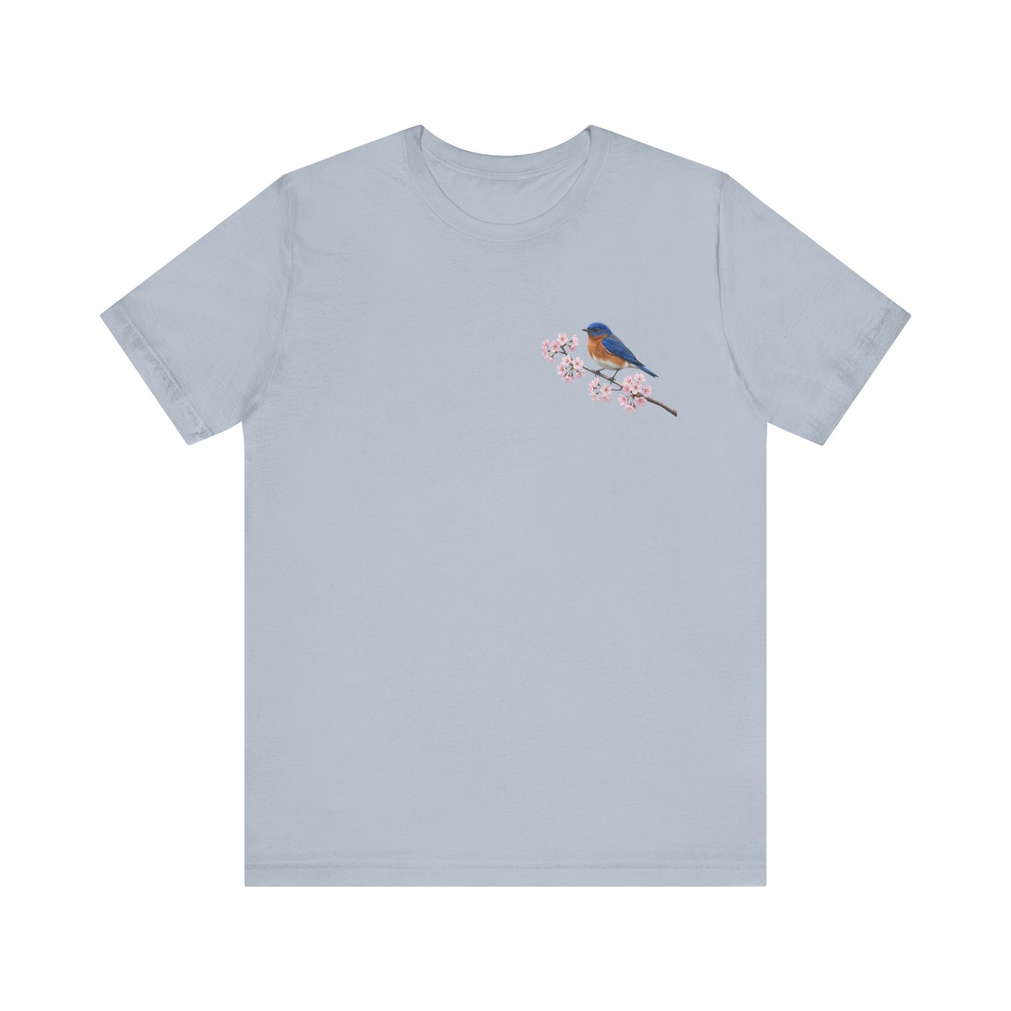 Bluebird Cherry Blossom T-Shirt | Floral Spring Tee for Bird Lovers