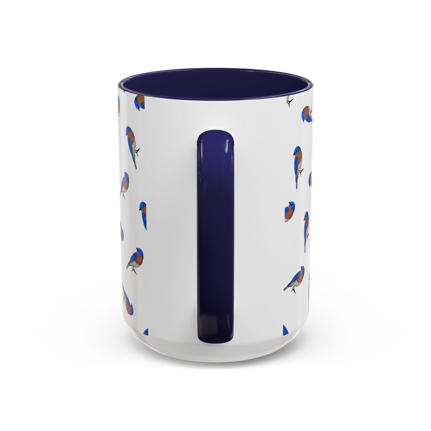 Bluebird All-Over Pattern Accent Mug | Colorful Bird Lover Gift for Birdwatchers