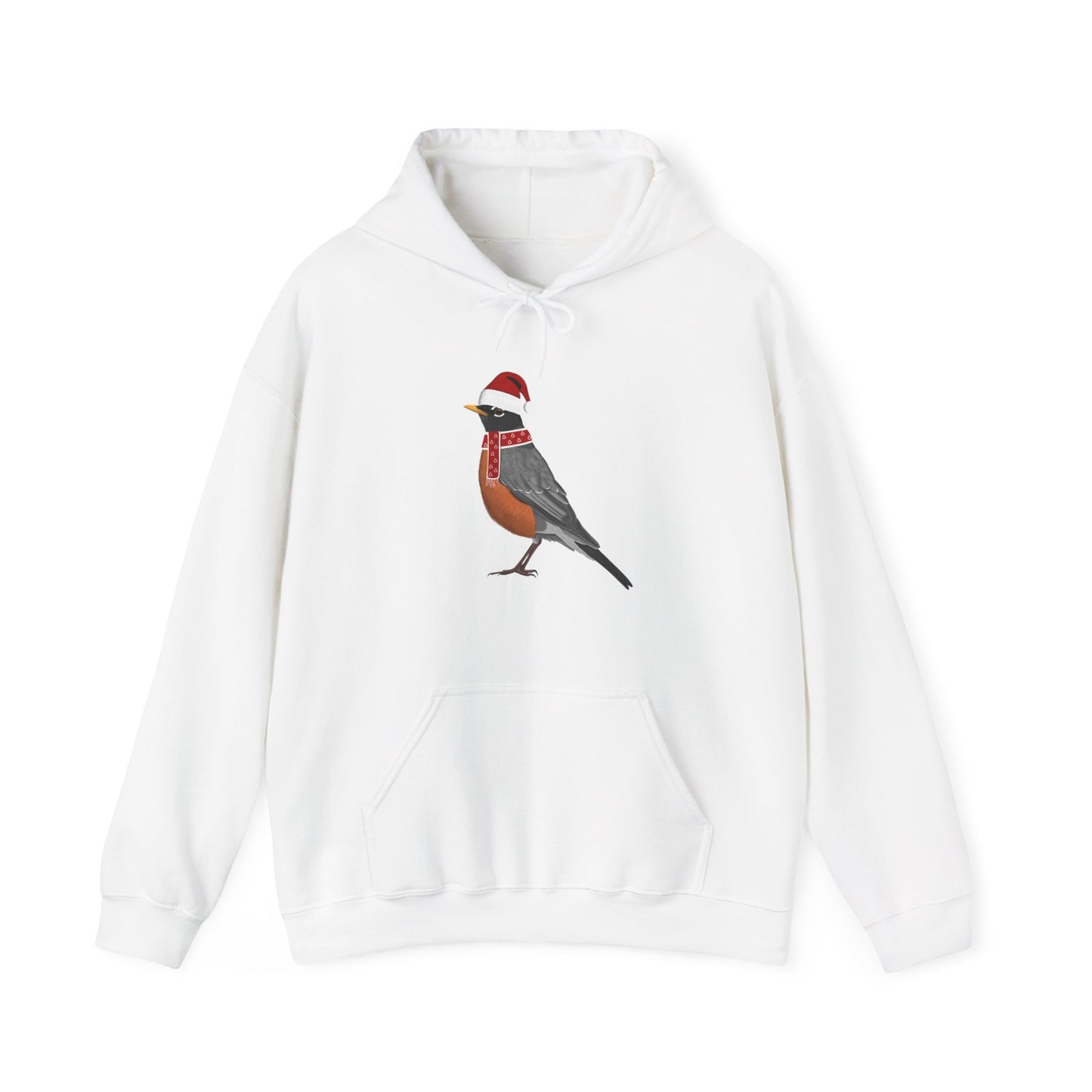 Robin Christmas Bird with Santa Hat Birdwatcher Birdlover Hoodie