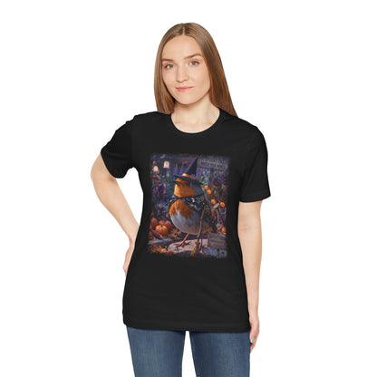 Robin Rosi Halloween Witch T-Shirt for Spooky Season and Cozy Fall Lovers