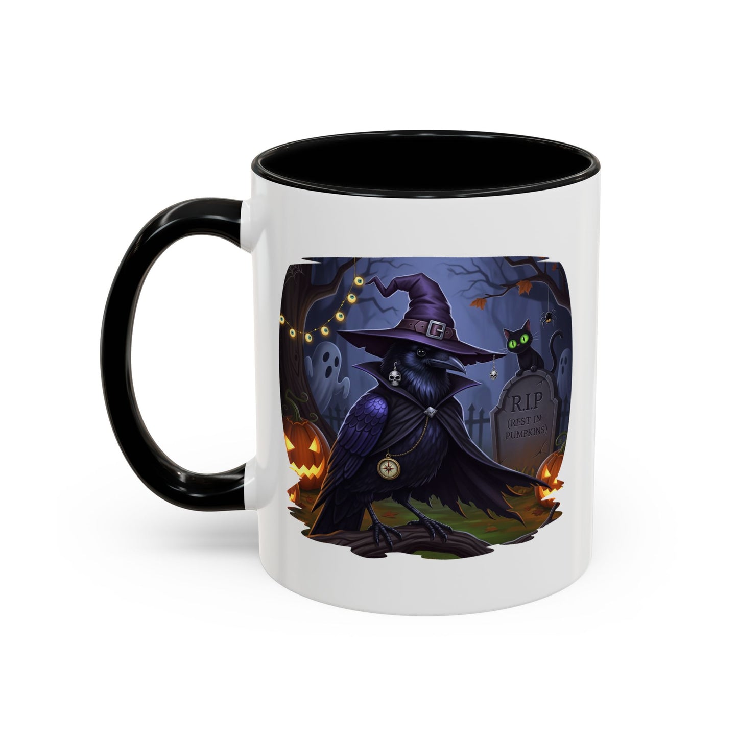 Black Crow Halloween Bird Mug - Perfect Bird Lover Gift for Spooky Season