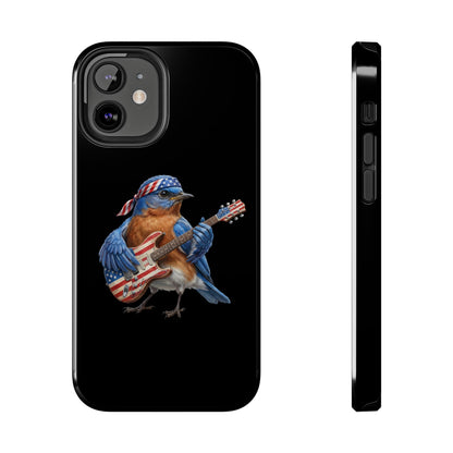 Bluebird with Guitar iPhone Case – Premium Tough Phone Cover Black