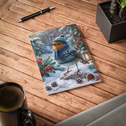 Rosi Rotkehlchen Cozy Winter Notizbuch A5 | Liniert | Vogelmotiv