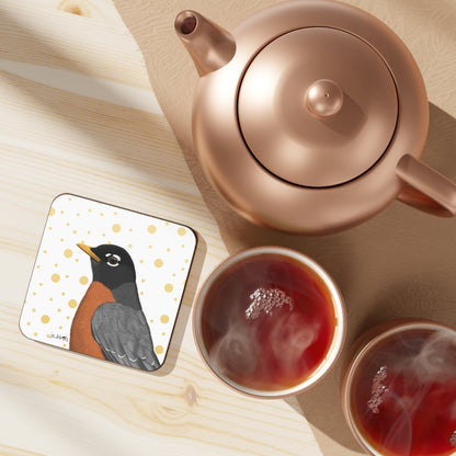 Robin Bird Art Hardboard Coaster