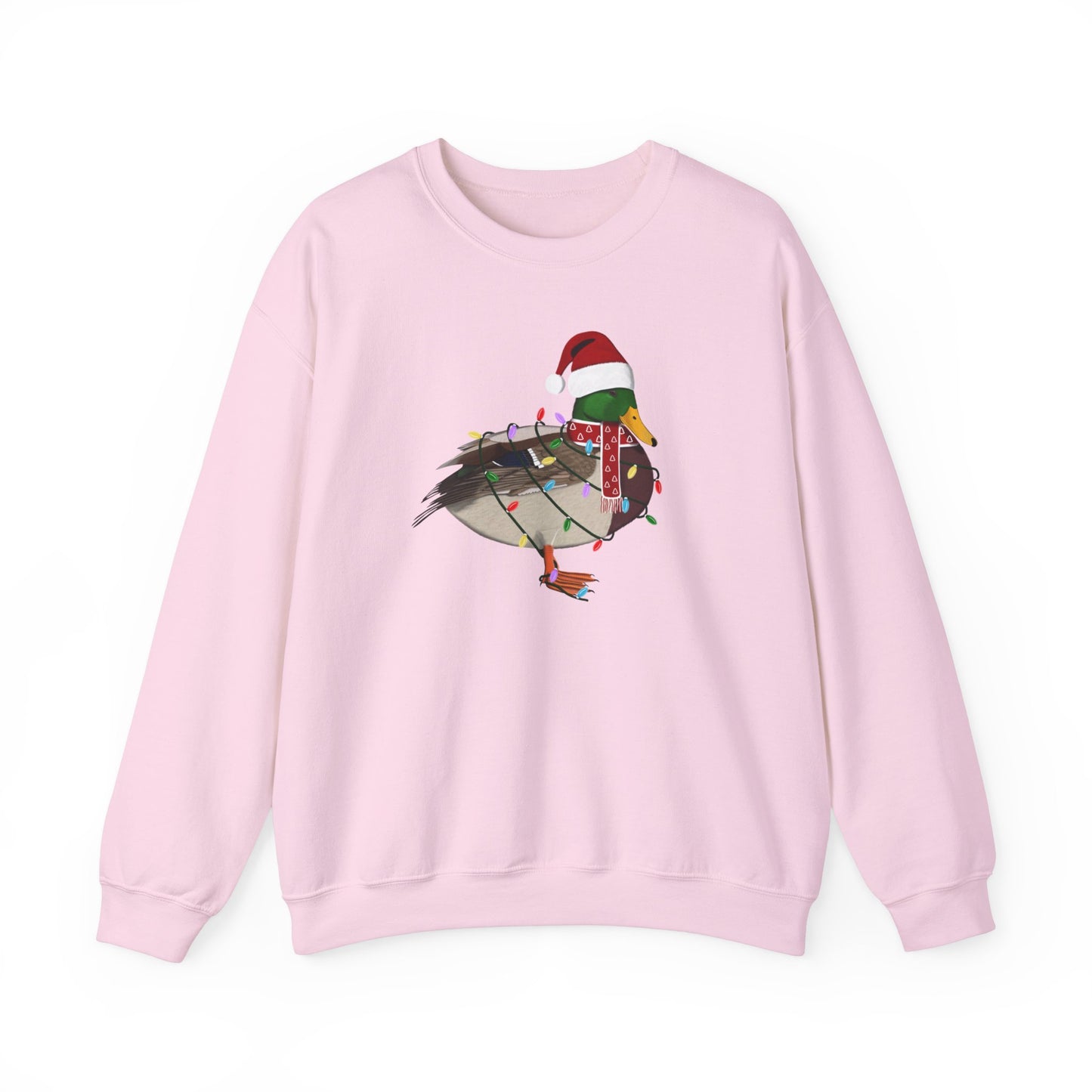 Mallard with Fairy Lights Santa Claus Christmas Bird Sweatshirt