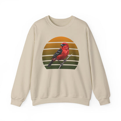 Scarlet Tanager Sweatshirt | Bird Watcher Crewneck | Unisex Songbird Gift for Bird Lovers