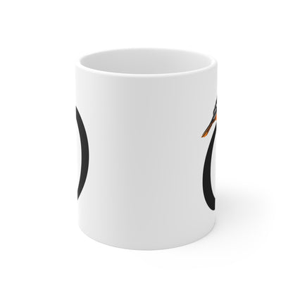 Oriole Letter O Bird Ceramic Mug 11oz White