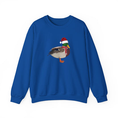 Mallard with Christmas Hat Bird Birdwatcher Sweatshirt