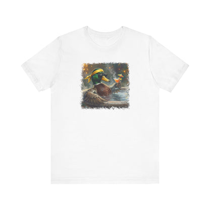 Funny Mallard T-Shirt | Bird with Sunglasses & Drink | Unisex Summer Tee