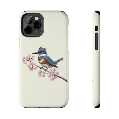 Belted Kingfisher Phone Case – & Cherry Blossom Tough iPhone Creamy White