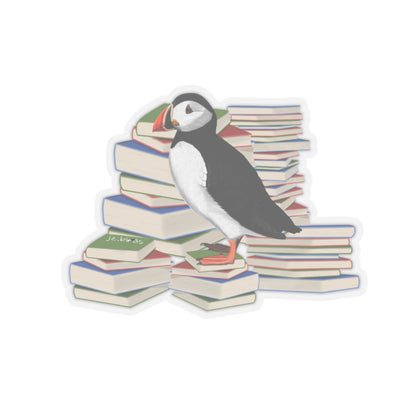 Puffin Bird and Books Birdlover Bookworm Sticker