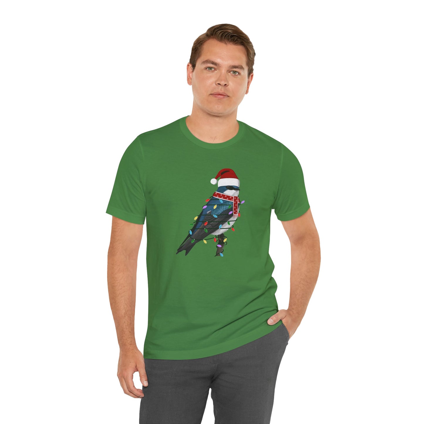 Tree Swallow with Fairy Lights Christmas Bird T-Shirt