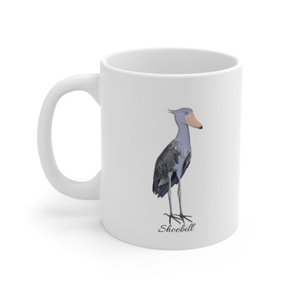 Shoebill Bird Ceramic Mug Birdwatcher White