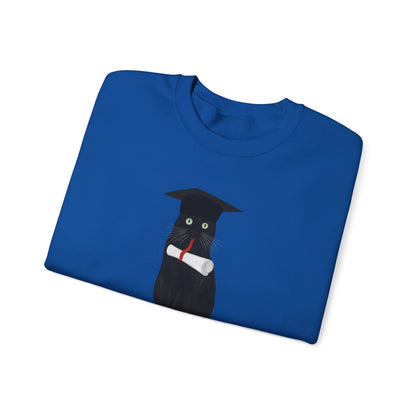 Black Cat Graduate Cat Lover Graduation Sweatshirt