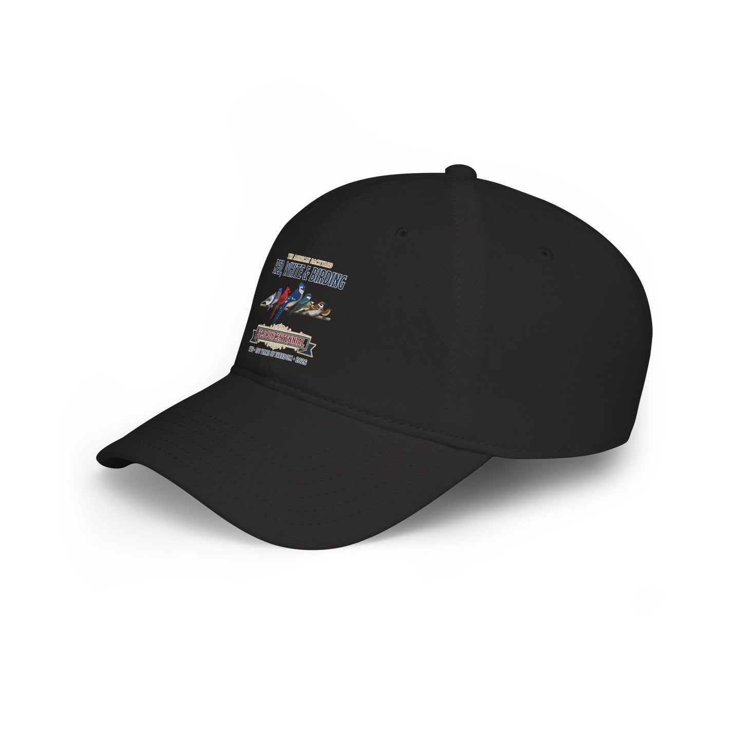 Red, White & Birding Branch Baseball Cap | Cardinal Blue Jay Bluebird 250th Anniversary Edition | jz.birds
