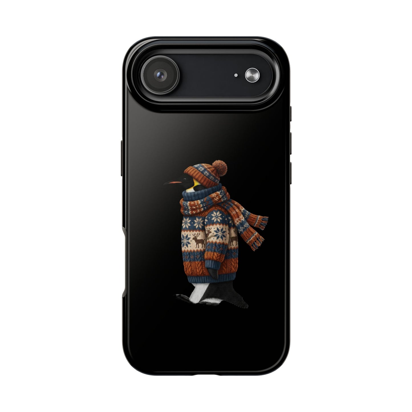 鳥のアートが描かれたペンギンの二層式iPhoneケース - 鳥類学者や鳥好きの方へのプレゼントに最適