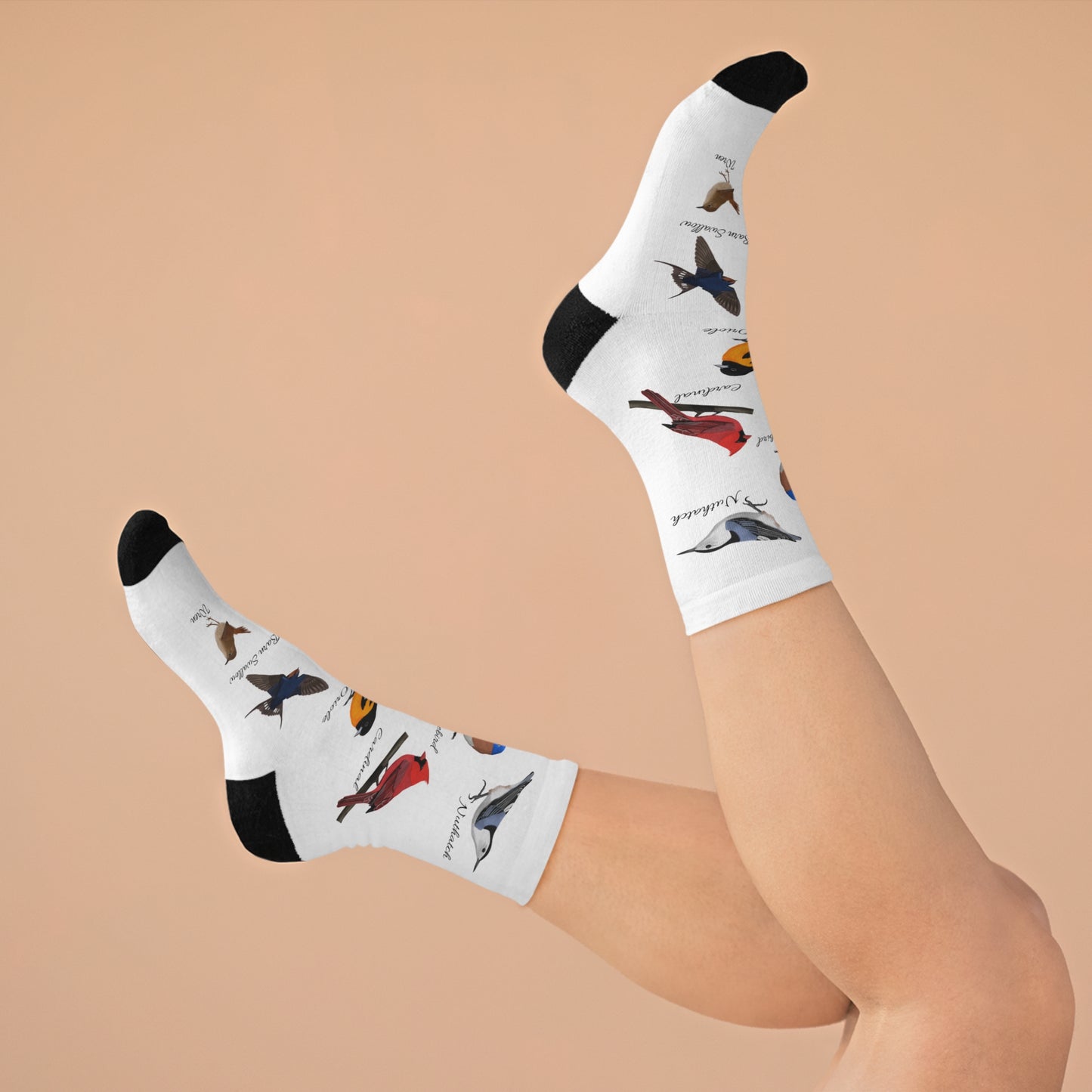 Garden Birds Blue Jay Cardinal Bluebird Robin Birding & Birdwatching Bird Socks White