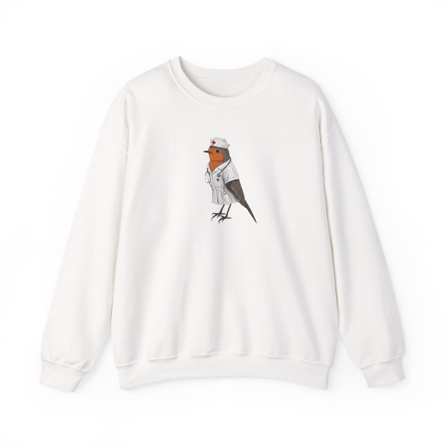The Nurse Robin Sweatshirt - Cute Bird in Scrubs | RN & Nursing Student Gift