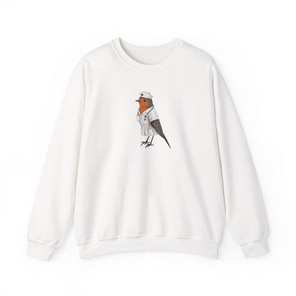 The Nurse Robin Sweatshirt - Cute Bird in Scrubs | RN & Nursing Student Gift