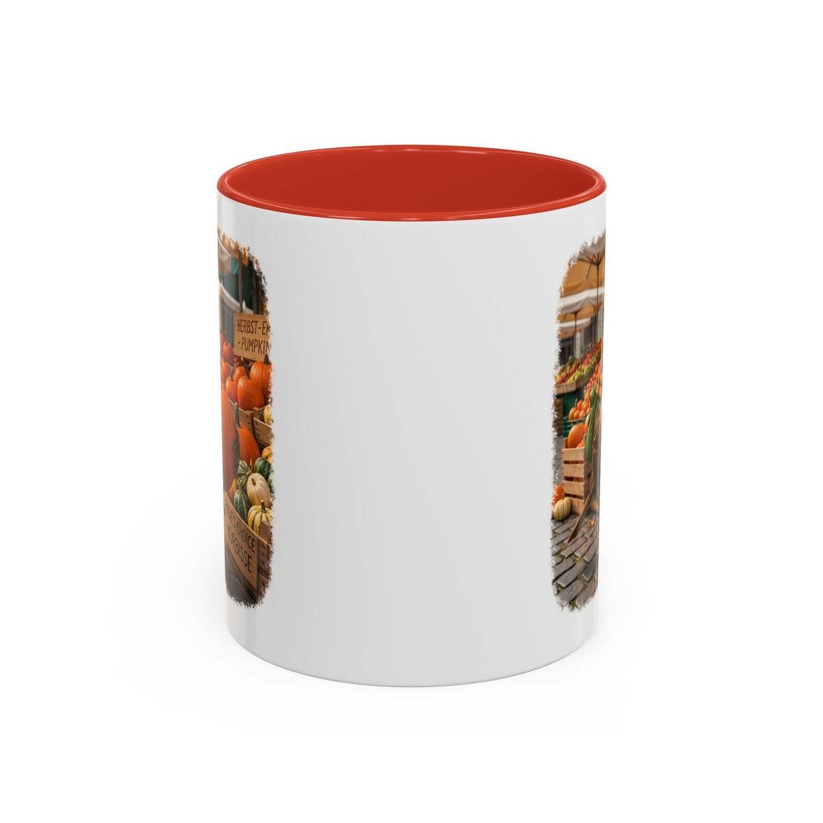 Premium Keramiktasse Rosi Rotkehlchen & der Riesen-Kürbis | 330 ml | Lustiges Geschenk für Vogelfreunde