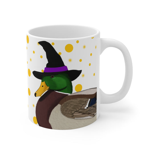 Mallard with Witch Hat Halloween Bird Mug 11oz