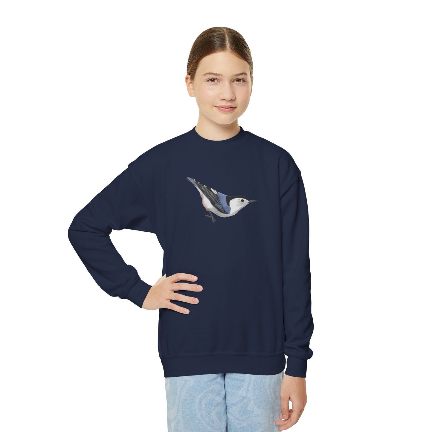 Nuthatch Bird Birdwatching Youth Crewneck Sweatshirt